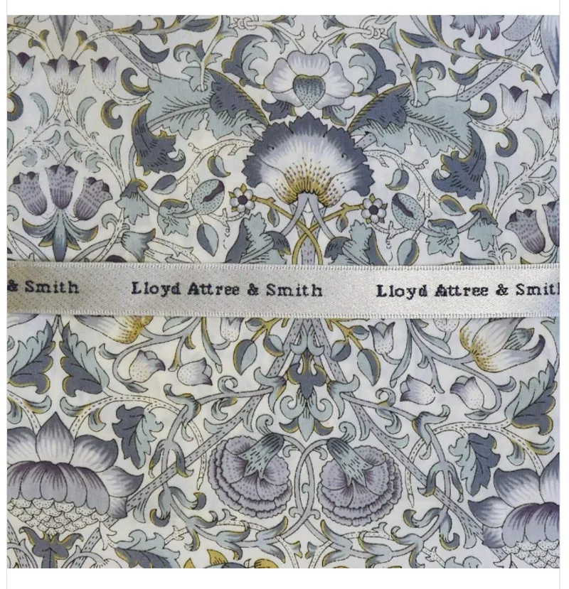 L.A. Smith Liberty Print Blue Bell Pocket Square Sage LIBTPH/1/OS
